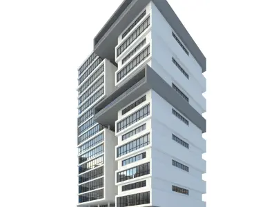 High-rise office building No8 Low-poly 3D model