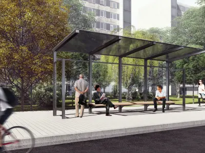 bus stop bus station 3D model