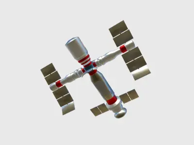 Satellite F09 USA - SciFi Space Design Low-poly 3D model