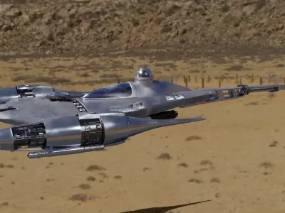 mandalorian3 naboo n1 starfighter Low-poly 3D model