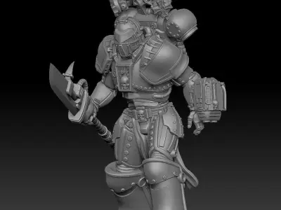 Azure Sentinel 1 Modular Sci-Fi Warrior STL 3D print model