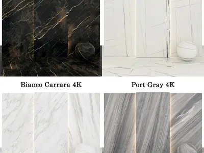 Marble 40 - Carrara-Sahara noir-Forest-Port Gray Texture