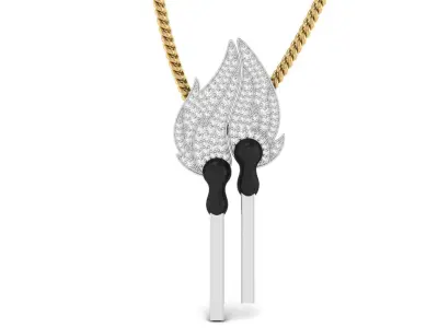  Matchstick 2 way Pendant  For Couple  3D print model
