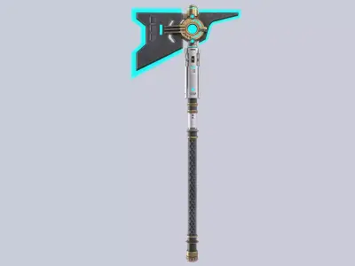 Scifi axe Low-poly 3D model