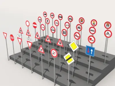Road signs 2 3D model