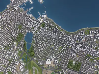 Reykjavik - 3D City Model Low-poly 3D model