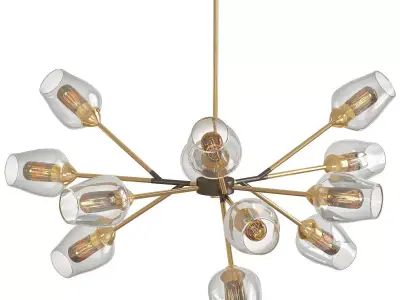 Maxim Savvy 46 14W Antique Brass 12 Light Sputnik Pendant 3D model