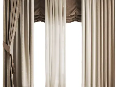 Silk and Cotton Curtain Low-poly 3D model
