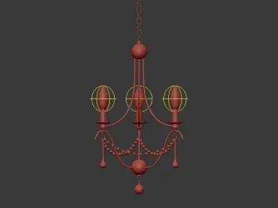 METRO chandelier with beads hanging from it 3D model