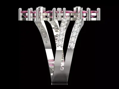 wedding bridal stl 3dm jewelry ring model jr00237 3D print model