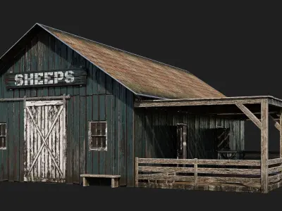 33-34-35-36 - Farm Buildings 4K PBR GameReady Low-poly 3D model