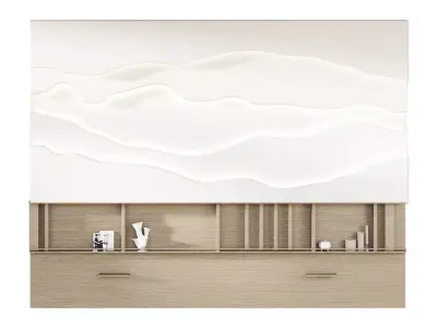 Decorative wall panel for bedroom with backlight 3D model