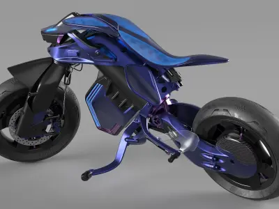  Futuristic Balancing Motorcycle Concept Rigged 