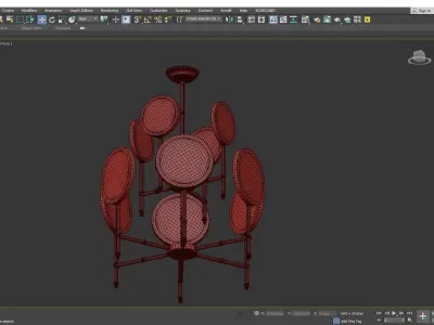 BAMBOO RING CHANDELIER Low-poly 3D model
