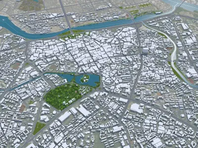 Haikou Hainan China 55km AI Low-poly 3D model