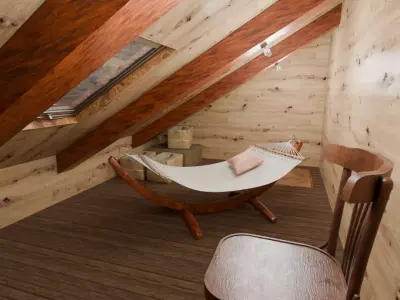 The attic room with the large bookshelf 3D model