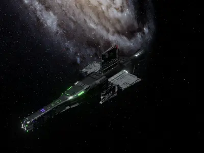 Spaceship star wars with lights 3D model