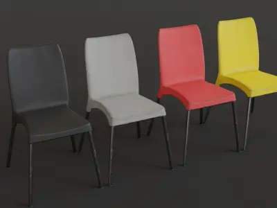 Stackable Plastic Chair Low-poly 3D model shop