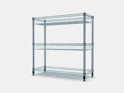 OMAR Regal with 3 baskets 1 Low-poly 3D model