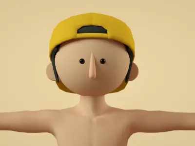 cartoon beach boy 3D model
