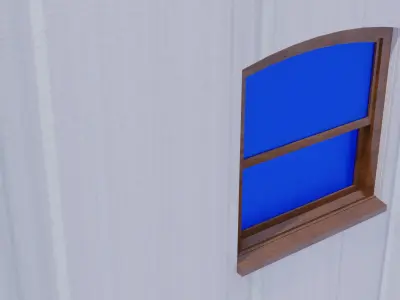 Sashed Window in a Brick wall 3D model