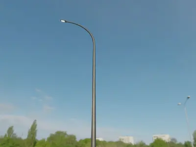 Street Light 12 version 17 10m with pole 1 Low-poly 3D model