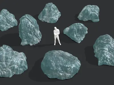 Ice Rocks 02 Low-poly 3D model