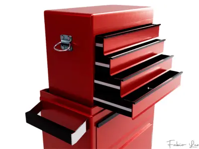 Mobile toolbox for workshop garage mechanics 3D model