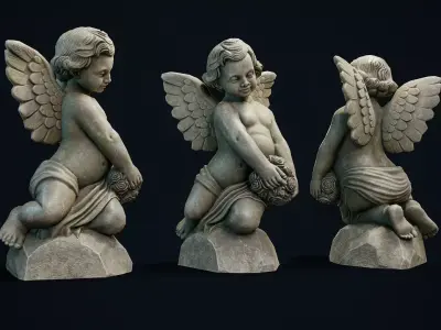 Garden Statue 6 PBR Low-poly 3D model