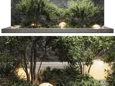 Plants behind glass 3D model