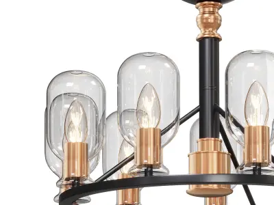 Loft style chandelier by lalume 3D model