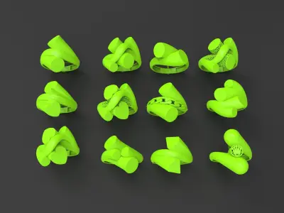 12  rings new model jewelry jewellery 3D print model