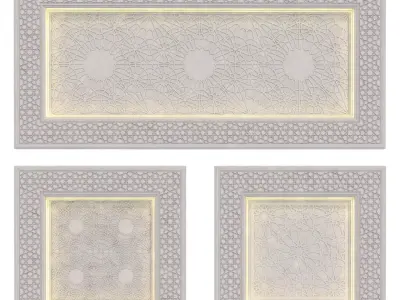 Arabic islamic ceilling pattern set 506 3D model