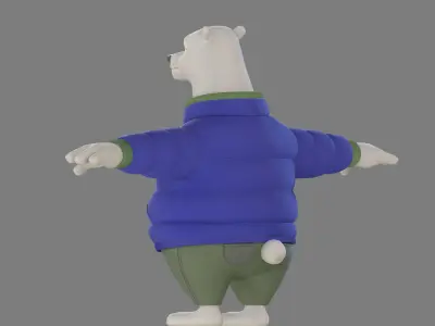 cartoon PolarBear Anthropomorpha 3D model