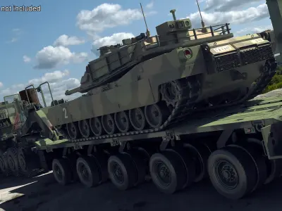  Military Tank Transport Truck Oshkosh M1070 with M1 Abrams 