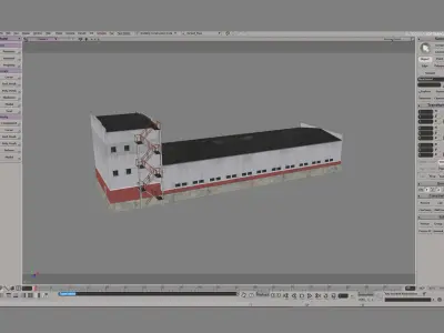 Factory 01 Low-poly 3D model