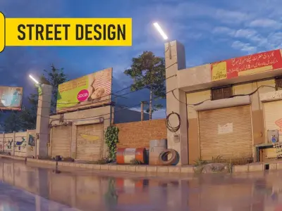 Street Shops Office 3D model