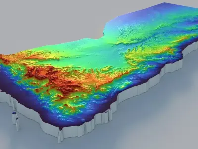 Yemen Terrain country  3D model