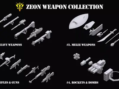 Gundam Zeon Weapon Collection 3D model