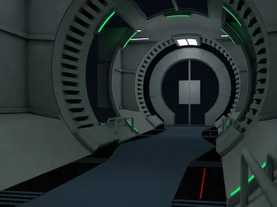 Spaceship Corridor 3D model buy