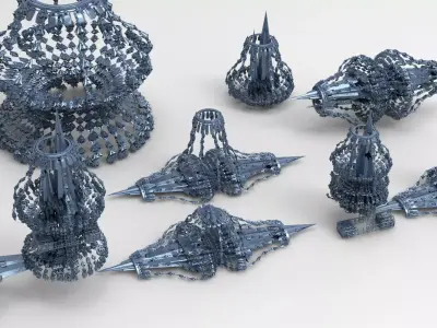 Sci fi swarm bridgeway 7 designs  3D model