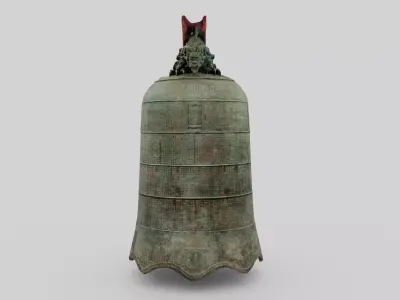 Chinese Sacred Bronze Bell Scan Low-poly 3D model