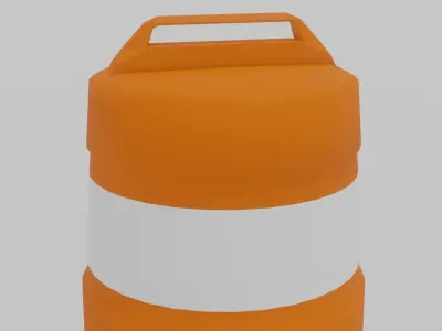Traffic Barrel Low-poly 3D model