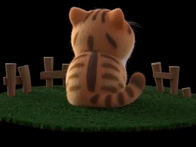  Cartoon cute fat cat 