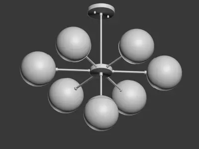 Suspension light copper light chandelier 7 3D model