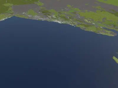 Rijeka Croatia 50x50km 3D model