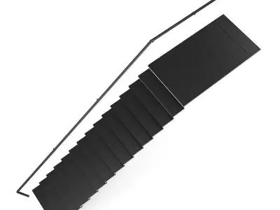 Black Metal Stairs 2 3D model