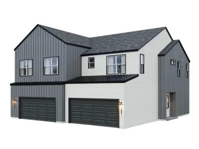 Low Poly American House 01 3D model