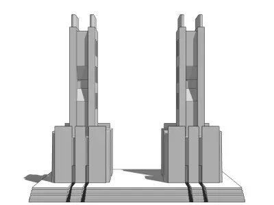 Futuristic Dreams of an Architect Antonio Sant Elia tower Low-poly 3D model