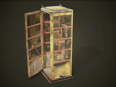 Phone Booth Low-poly 3D model
